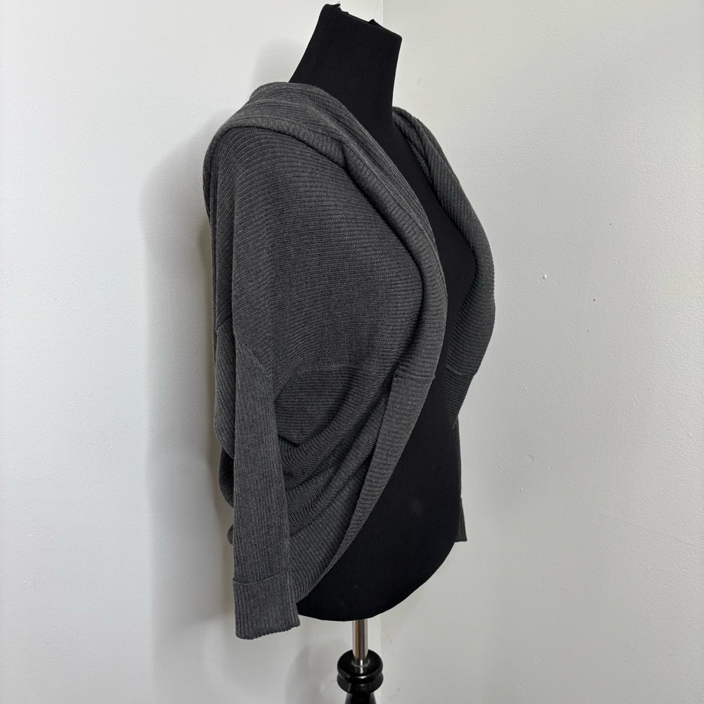 Stitch Fix x Skies are Blue Gray Dassi Cardigan Sweater‎ S/M Dolman Sleeve Hood - Picture 7 of 9